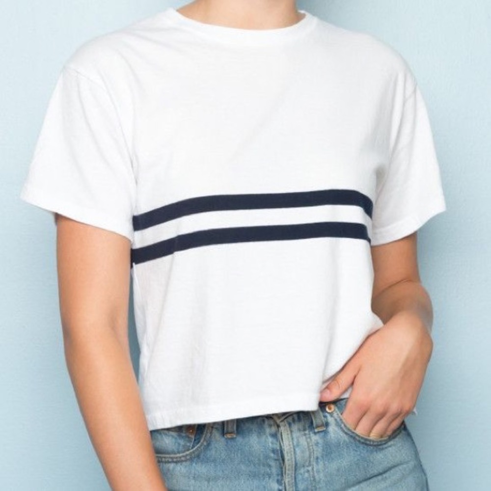 White top with navy stripes from Brandy Melville🤍